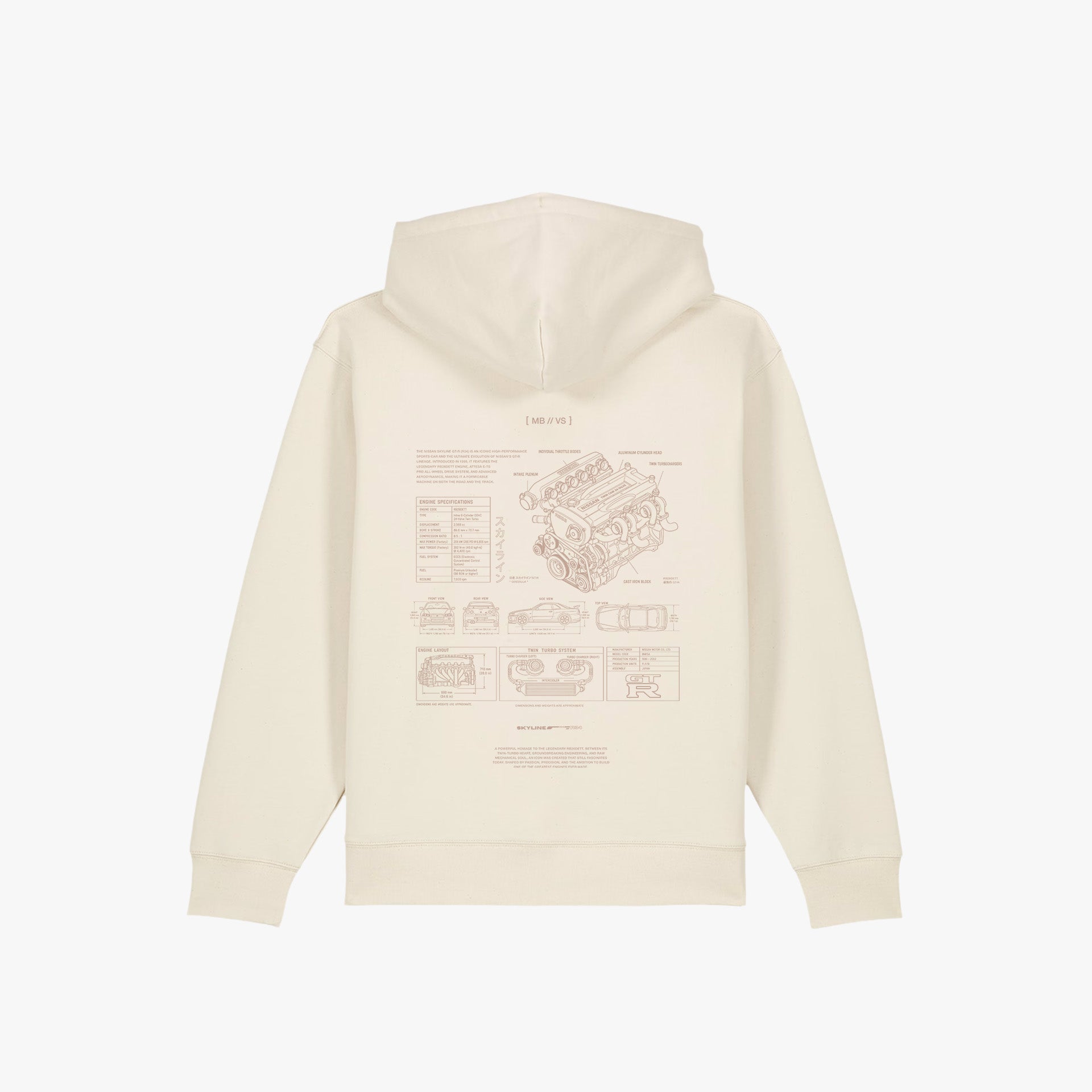 Iconic Zip Hoodie Raw Ivory