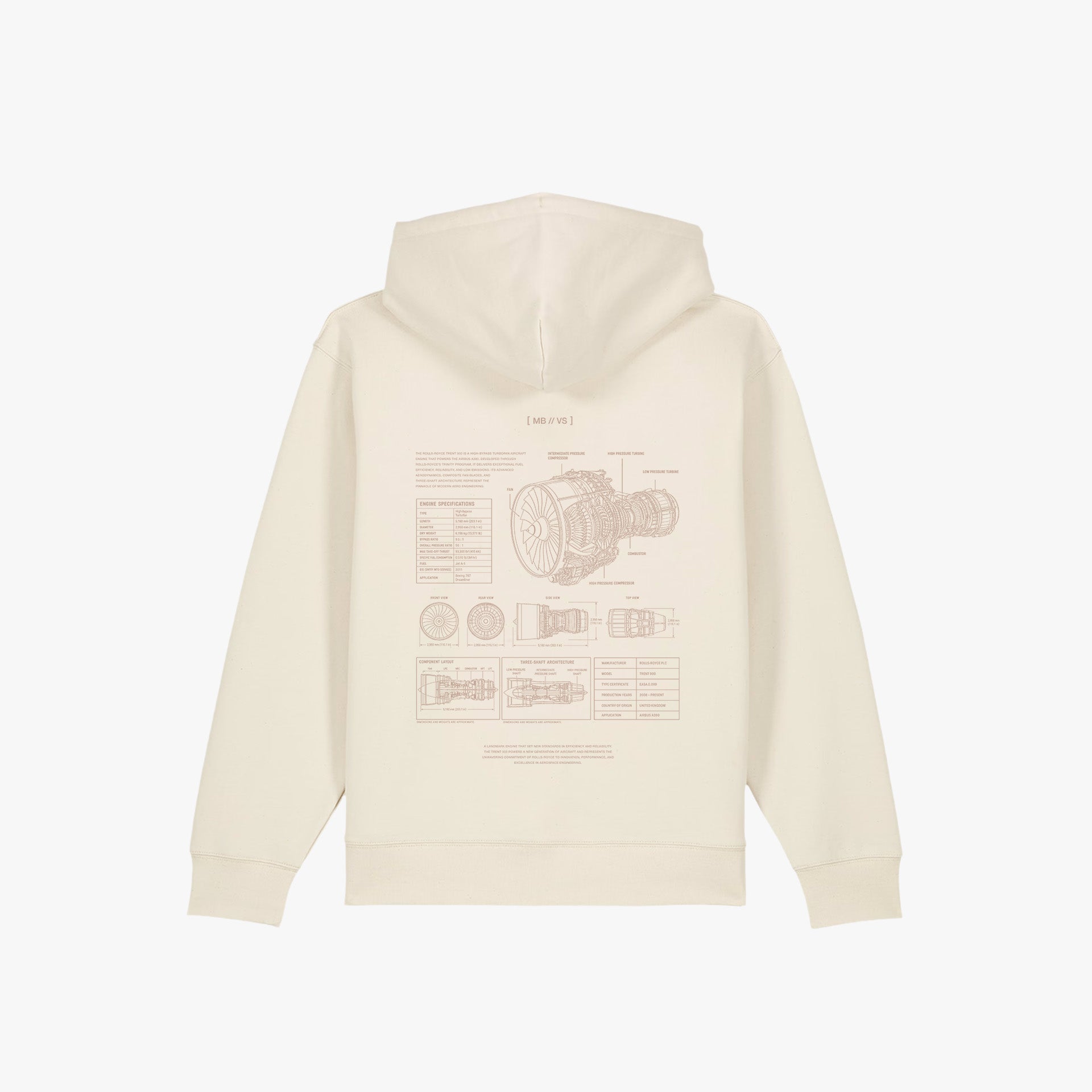 Iconic Zip Hoodie Raw Ivory